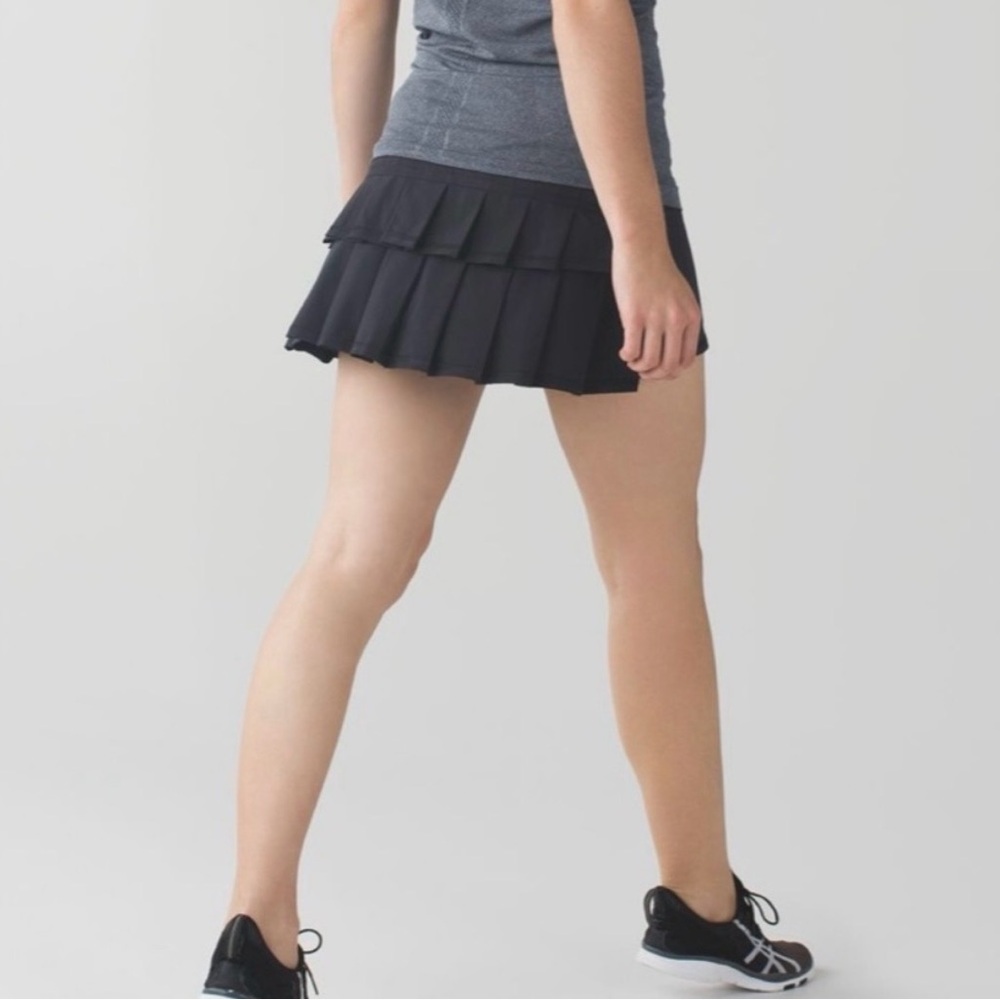 Lululemon padel running skirt Black Tiered Pleated Active Skirt